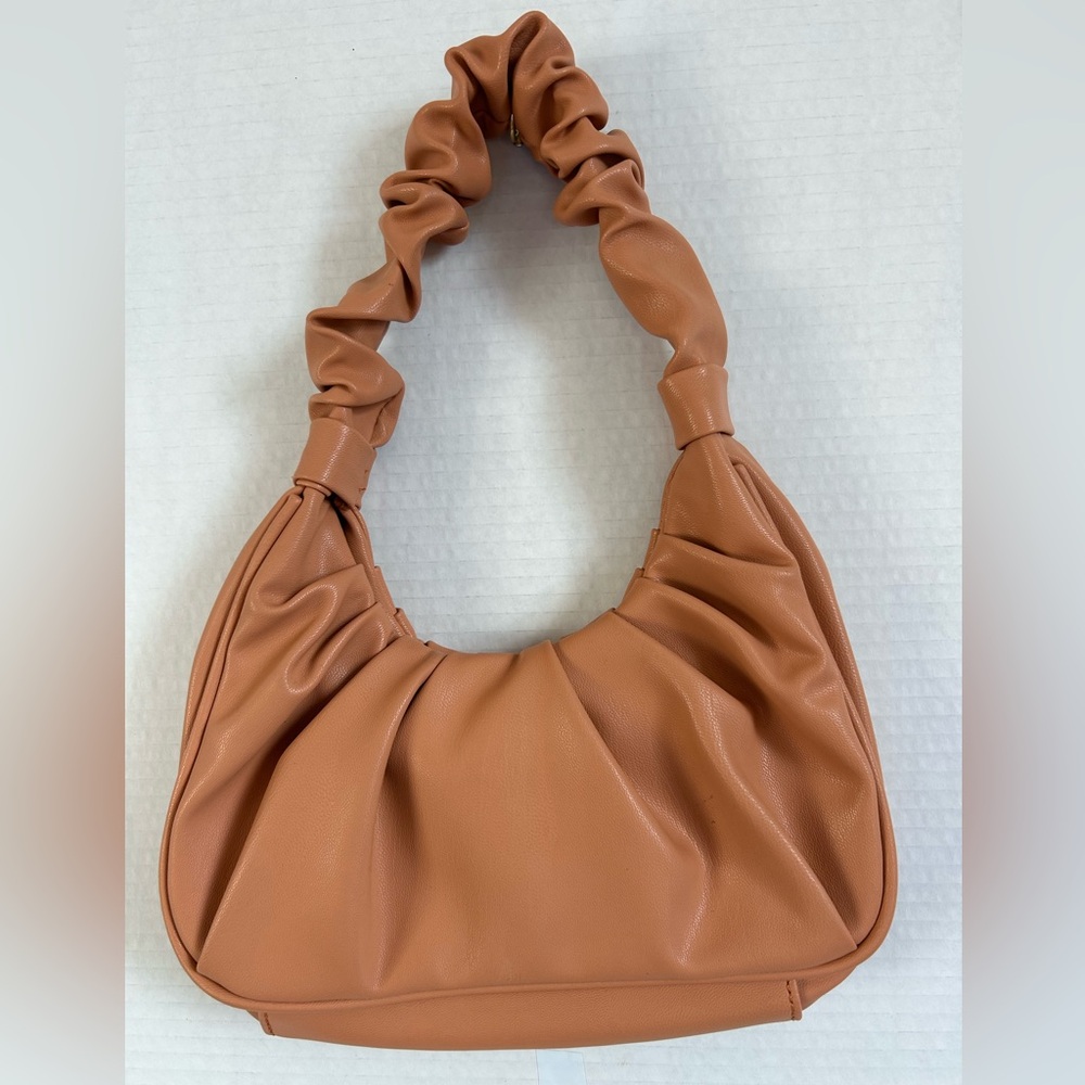 Olivia & Kate New York micro mini ruched vegan leather purse.